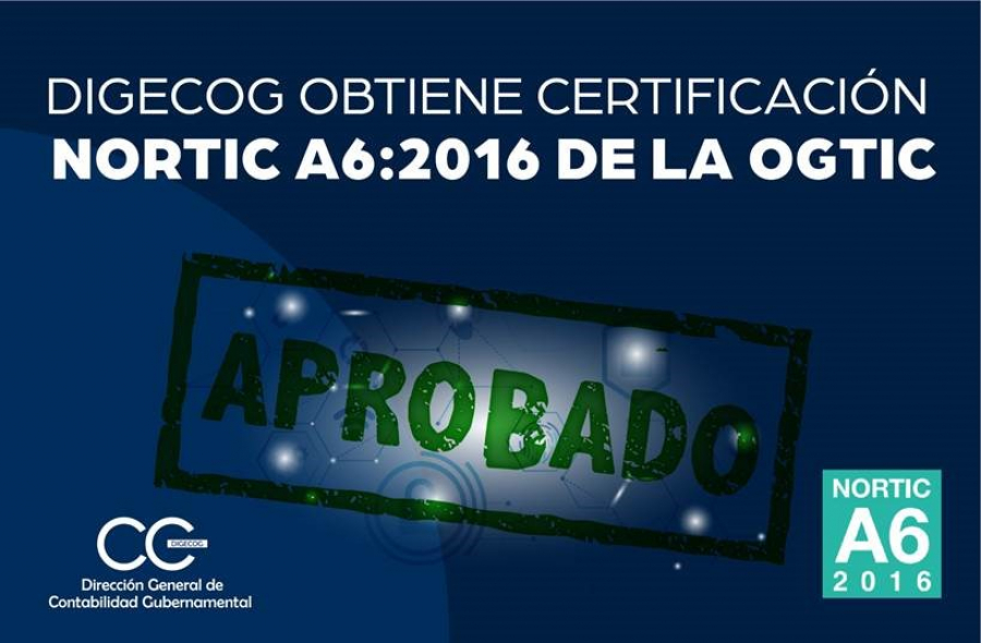 Digecog obtiene nueva certificación de la ogtic en cumplimiento a metas establecidas